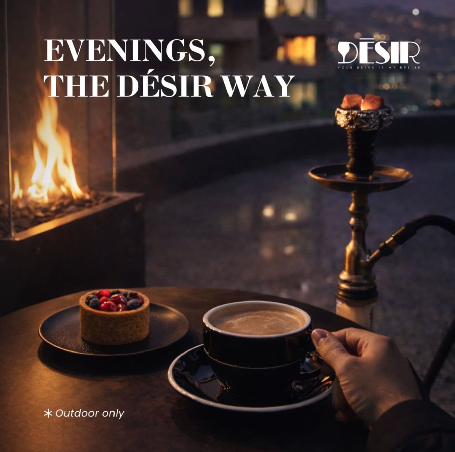 Evening coffee on the Désir terrace